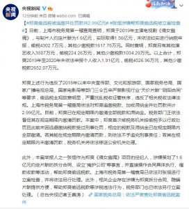 ​张恒涉嫌帮郑爽偷逃税被立案 涉嫌策划1.6亿约定片酬拆分合同