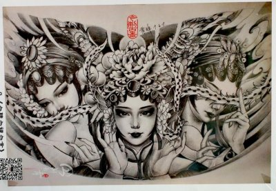 ​当今流行纹身素材，美与文化的传承，艺伎，花旦，花魁
