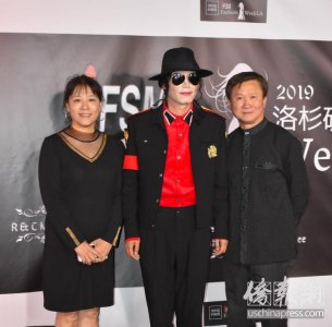 ​杰克逊特型演员王杰克逊出席洛杉矶时装周