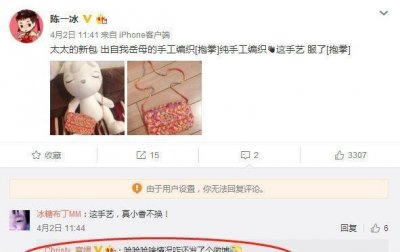 ​陈一冰微博秀妻子新挎包，显家庭生活节俭，单竞缇：这也发微博？