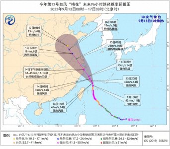 ​台风“梅花”最新消息路径：或将明天登陆浙江！“梅花”实施路径图