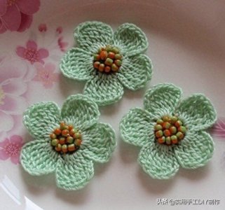 ​「钩编图解」最简洁的五瓣花，但是却很好用