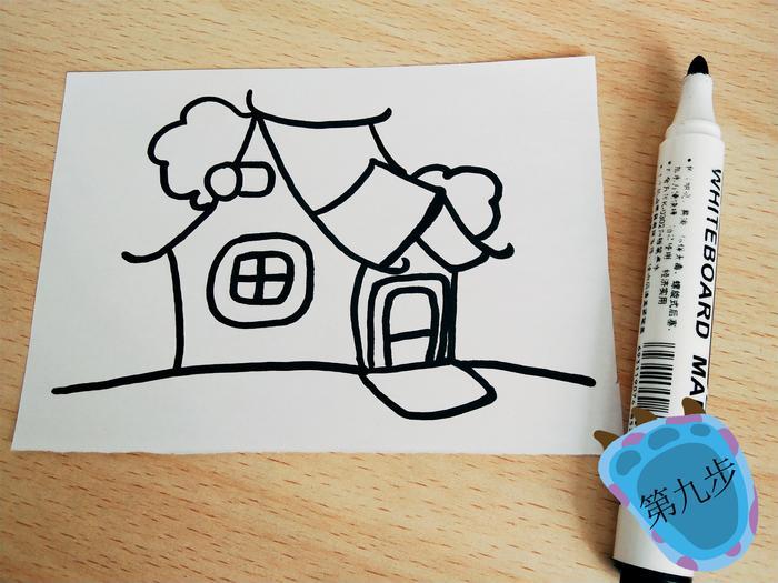 建筑物简笔画：十一步画一个户外的小房子