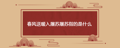 ​春风送暖入屠苏屠苏指的是什么
