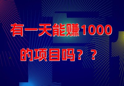 ​有没有一天能赚1000的项目？有，3个方法，能做到，就能赚！