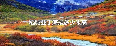 ​稻城亚丁海拔多少米高