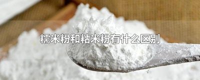 ​糯米粉和粘米粉有什么区别