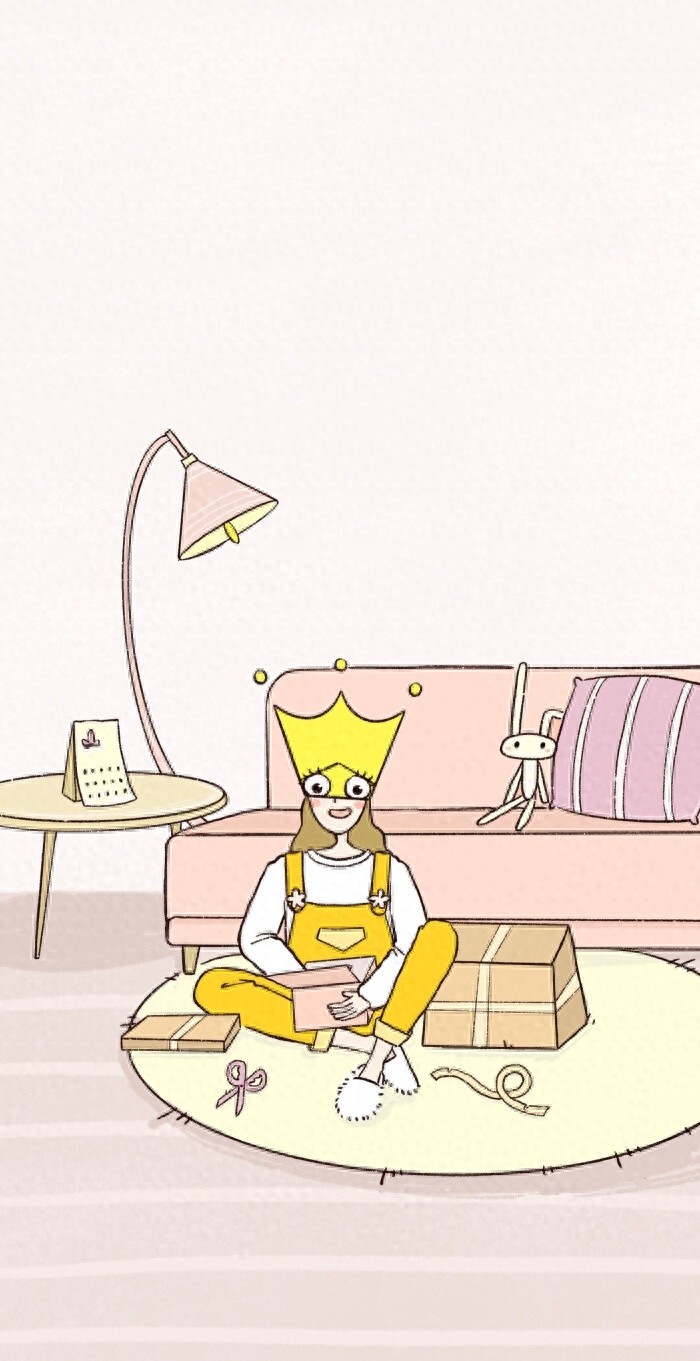 原宿风手机壁纸，海绵宝宝和派大星，用紫粉色还原你的“少女梦”