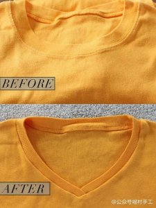 ​改造丨如何将圆领T恤改成V领（小技巧）