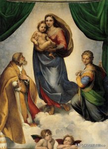 ​世界名画欣赏：拉斐尔《西斯廷圣母（Sistine Madonna）》