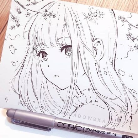 一组美呆的小姐姐铅笔画，线稿都画的这么棒，实在厉害