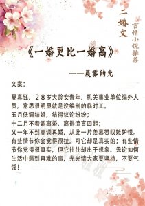 ​精选！女主二婚系列文《一婚还比一婚高》《心坟》《心有不甘》赞