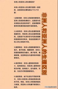 非洲人和亚洲人的区别，看完涨知识了