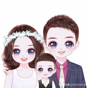 ​换个头像吧，可可爱爱的卡通全家福头像，幸福美满的一家人