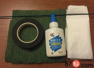 皱纹纸折成康乃馨图解教程