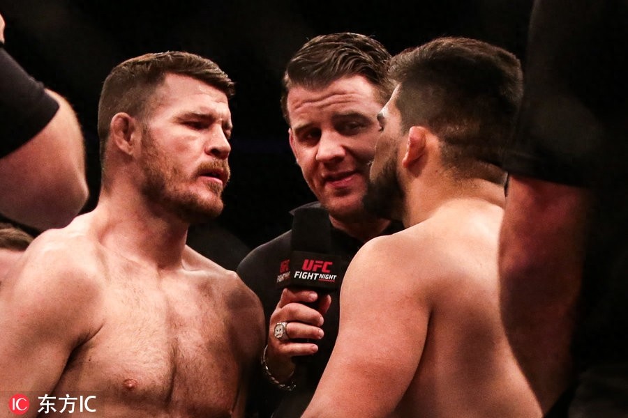 UFC格斗之夜头条主赛：盖斯特鲁姆KO比斯平 上海站完美收官